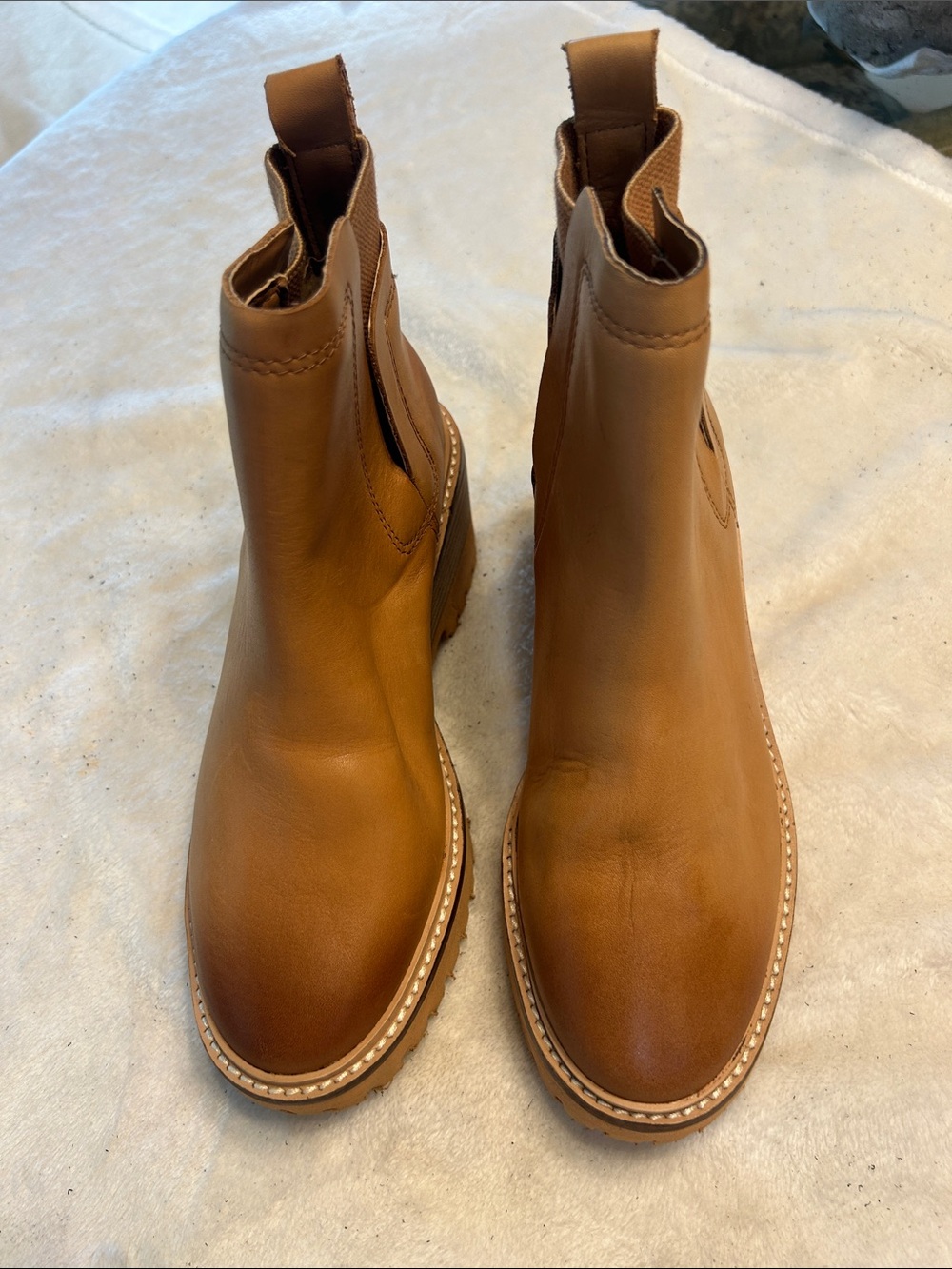 Vince Camuto Tan Leather Chelsea Boots